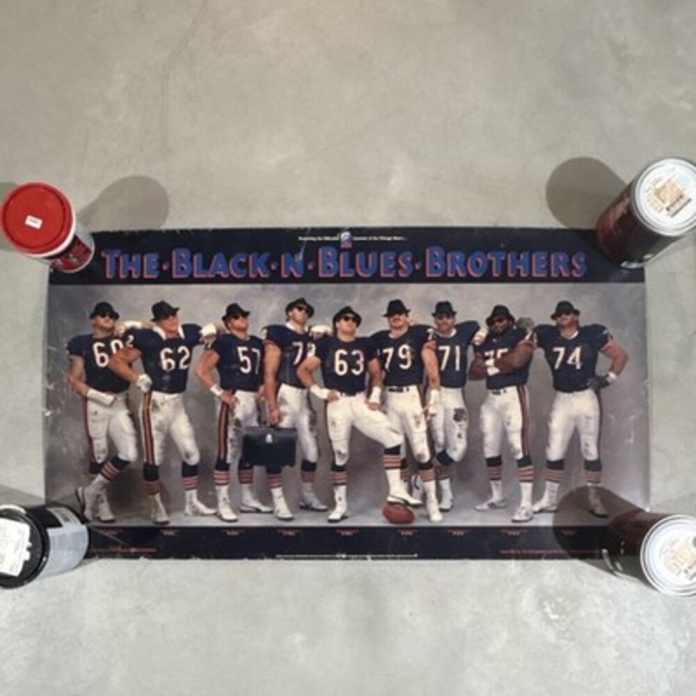 Chicago Bears The Black n Blues Brothers Vintage NFL Poster Tom Andrews